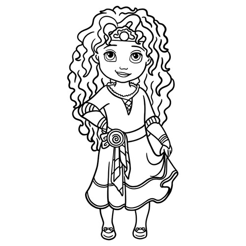 Cute Merida Coloring Page free printable Princess Coloring Pages coloring page