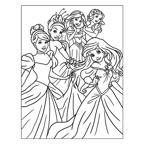 Cute Disney Princess Coloring Pages free printable Princess Coloring Pages coloring page