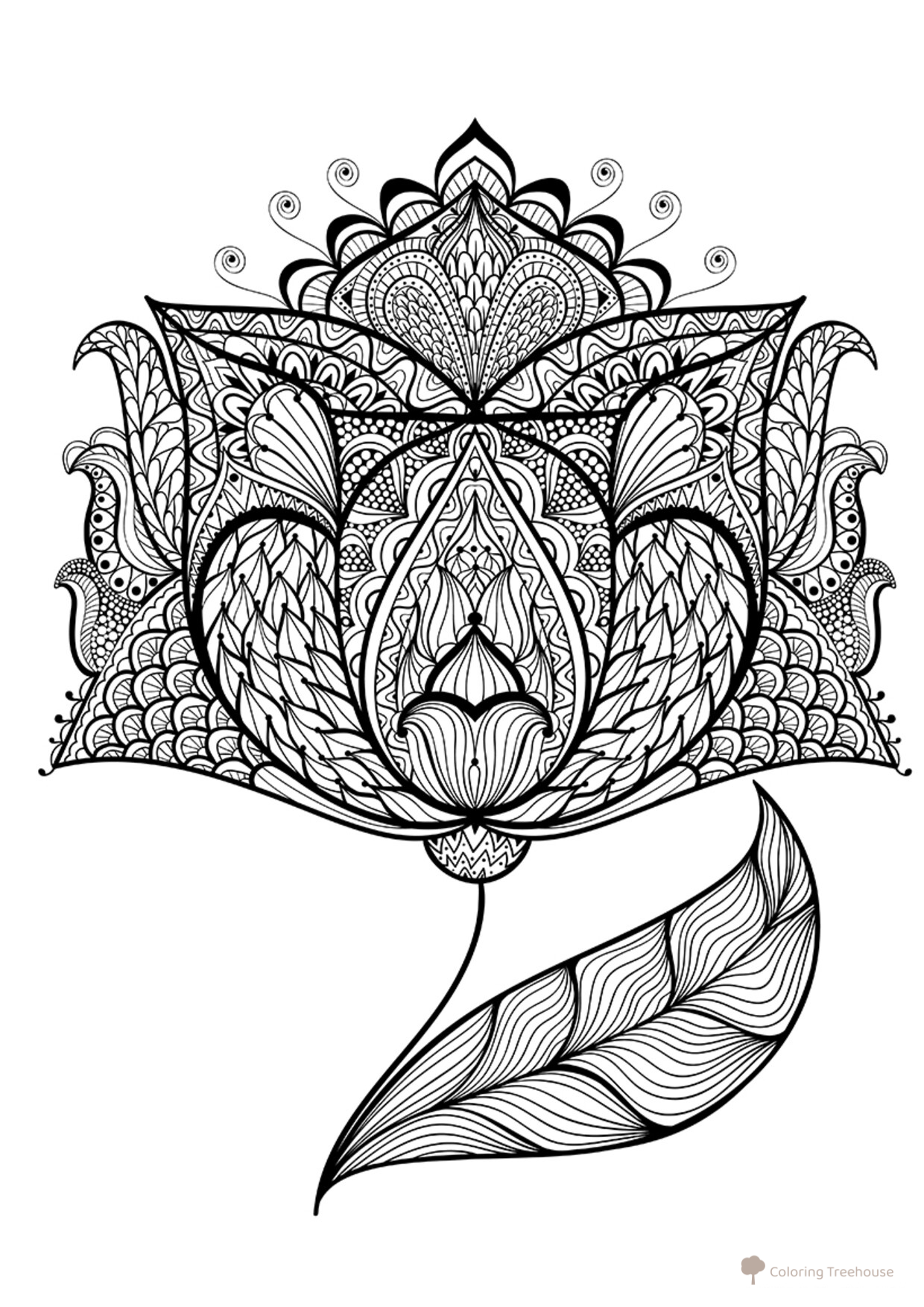 Art Therapy Coloring Pages: Eastern Motifs free printable Art Therapy Coloring Pages coloring page