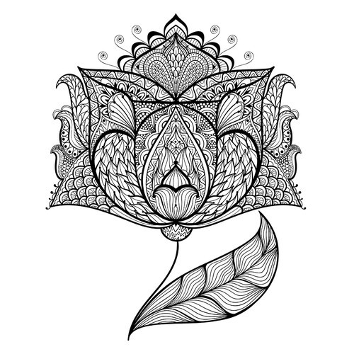 Art Therapy Coloring Pages: Eastern Motifs free printable Art Therapy Coloring Pages coloring page