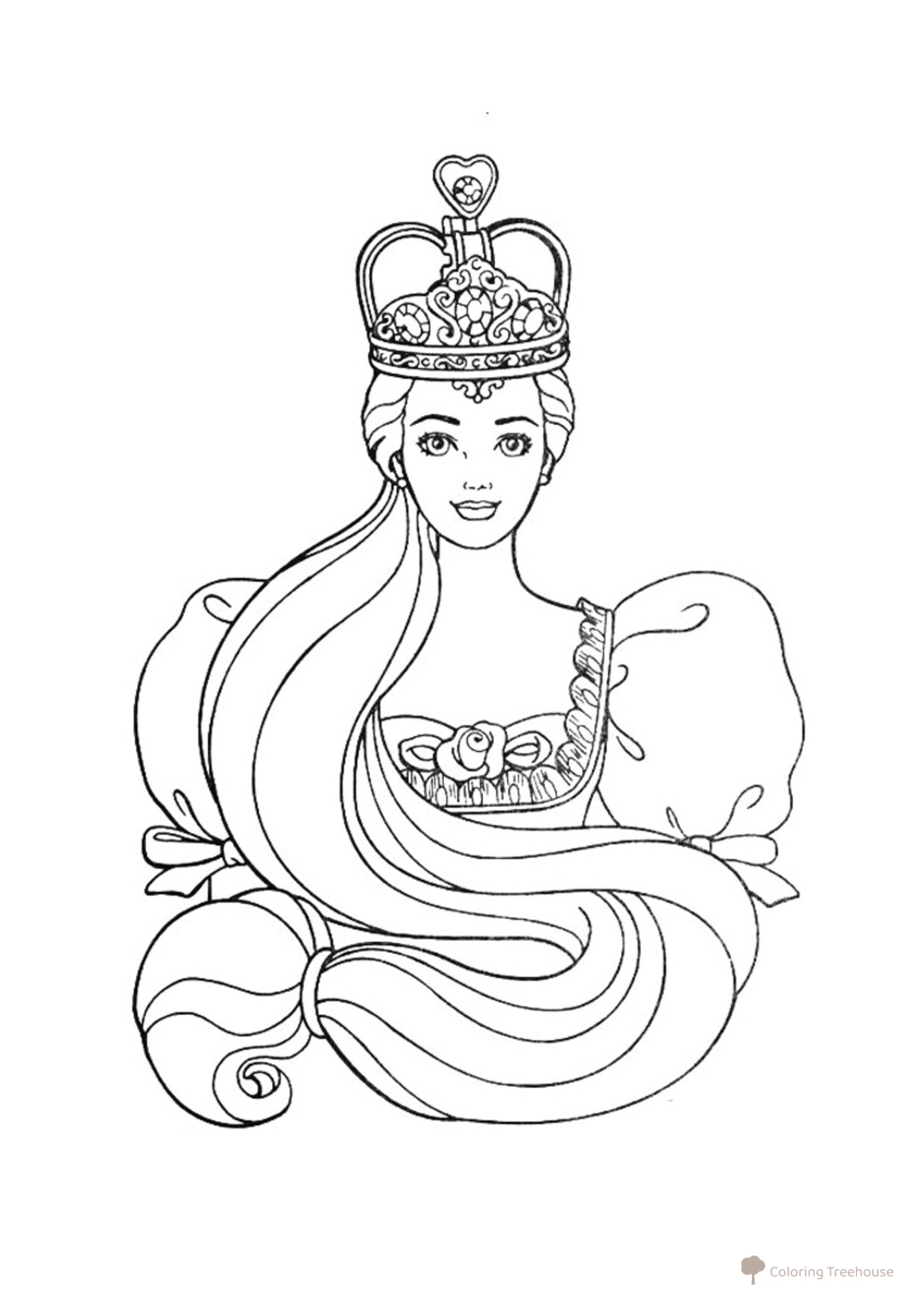 Princess Barbie Coloring Page free printable Princess Coloring Pages coloring page