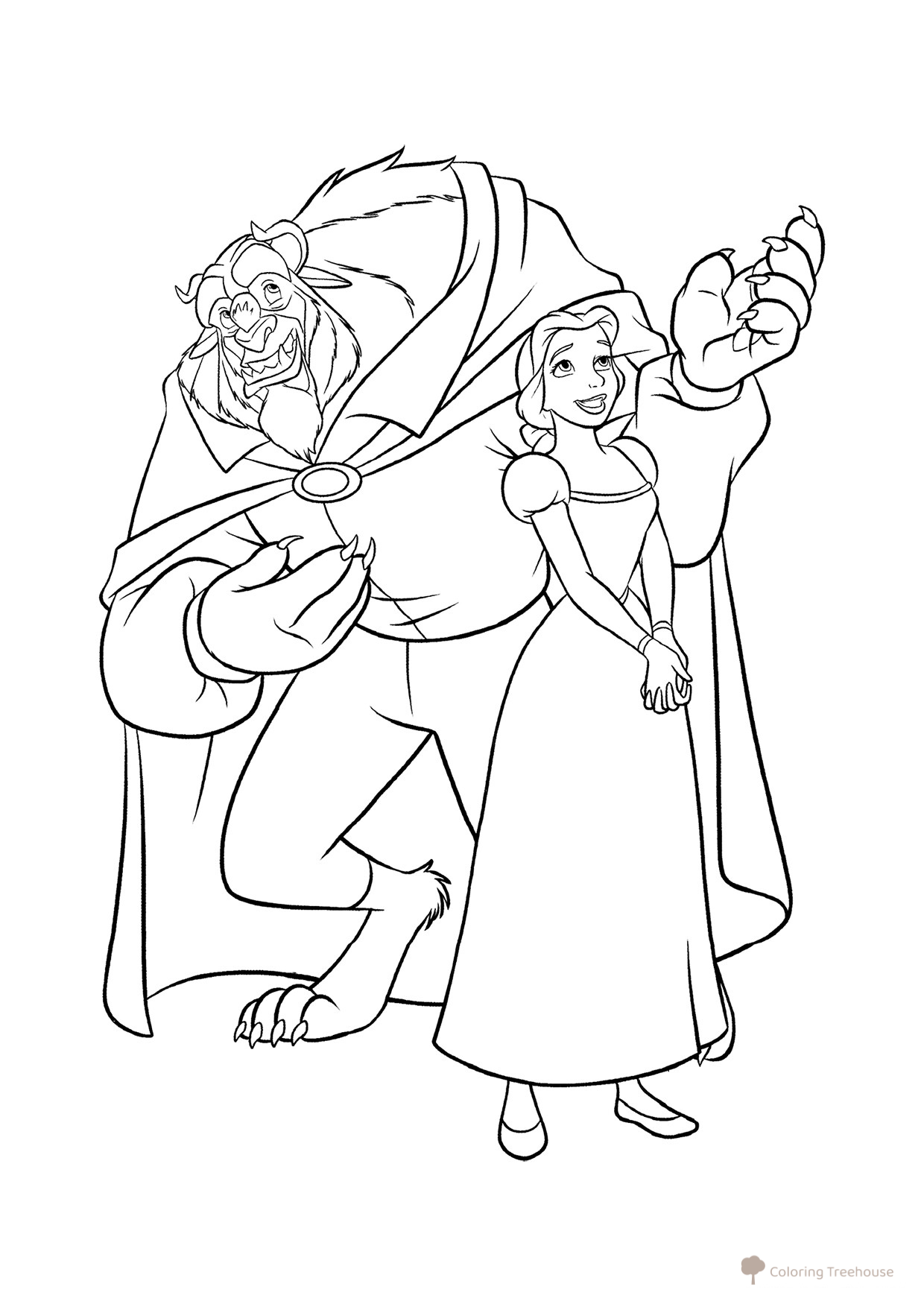 Página para colorear: Princesa Bella y la Bestia dibujo para colorear gratis de Princess Coloring Pages