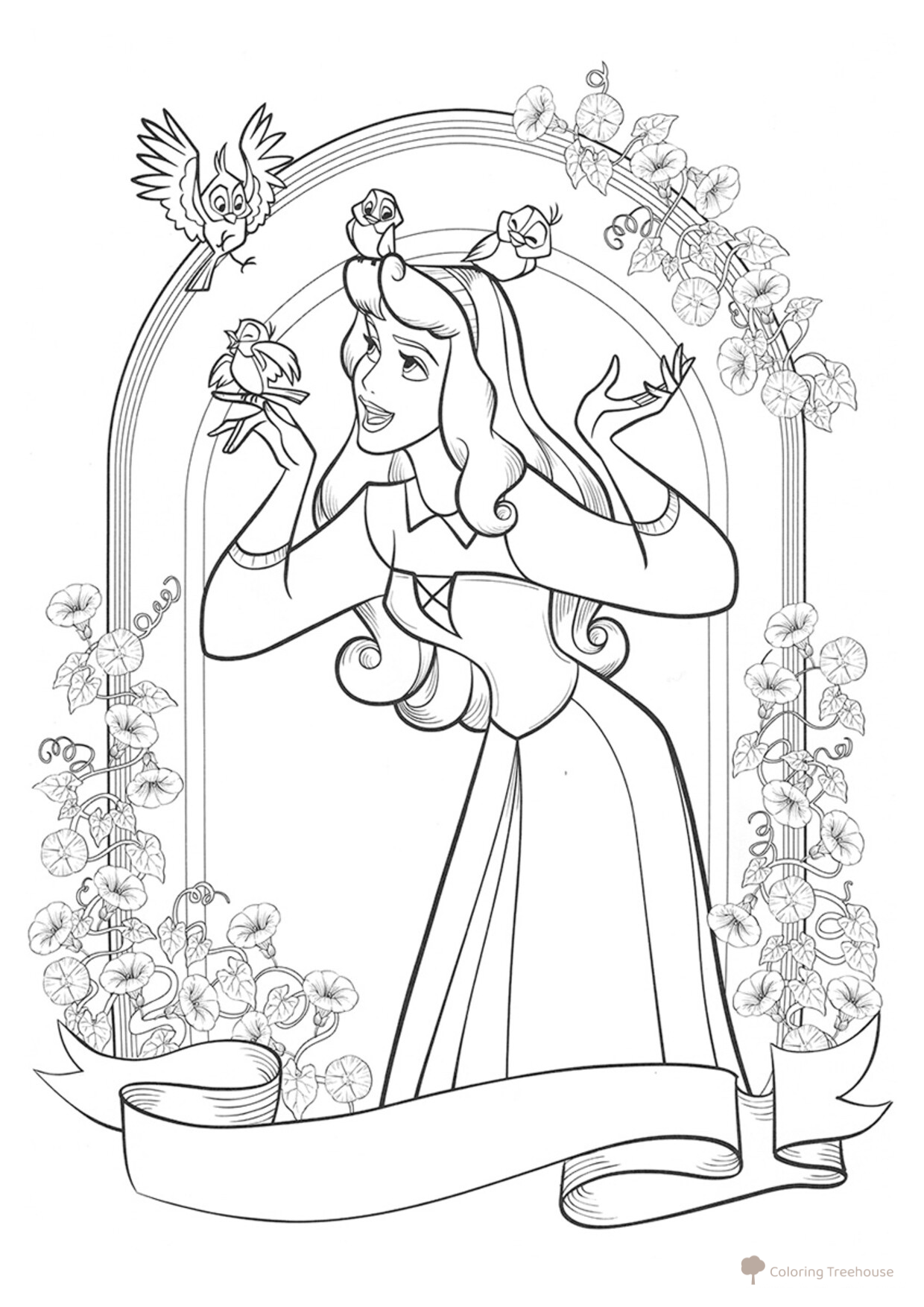 Página para colorear La Bella Durmiente dibujo para colorear gratis de Princess Coloring Pages