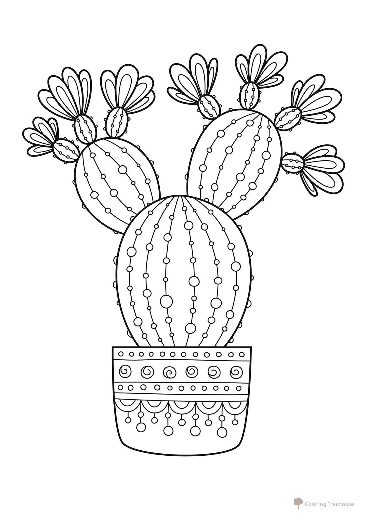 Cactus Coloring Page free printable Art Therapy Coloring Pages coloring page