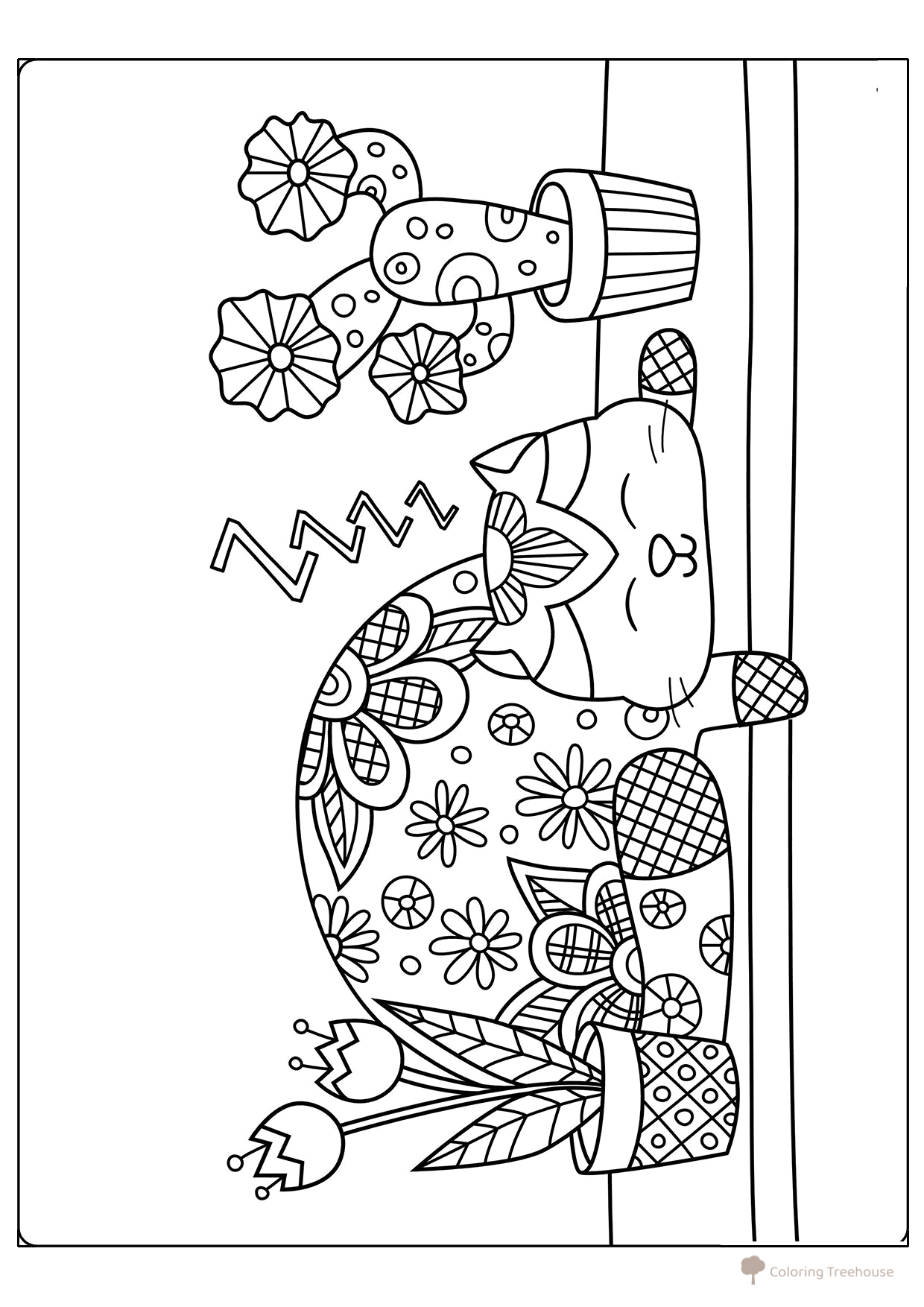 Cat Coloring Page for Art Therapy free printable Art Therapy Coloring Pages coloring page
