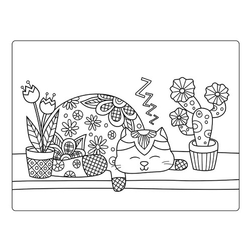 Cat Coloring Page for Art Therapy free printable Art Therapy Coloring Pages coloring page