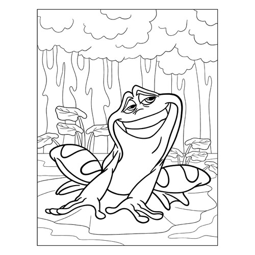 Página para colorear: Príncipe Naveen (la rana) dibujo para colorear gratis de Páginas para colorear de La princesa y el sapo (Tiana)