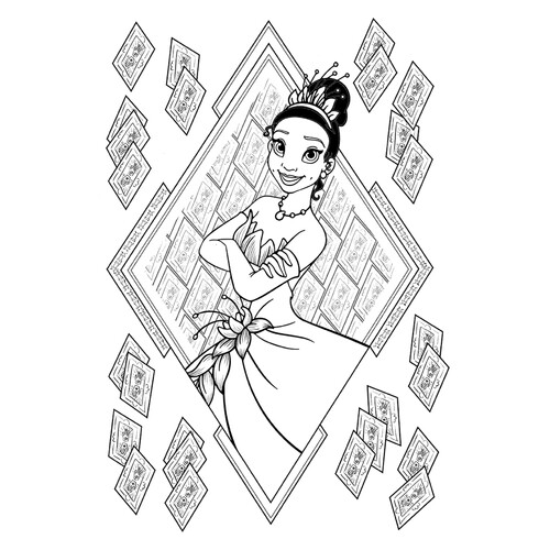 Princesa Tiana para colorear dibujo para colorear gratis de Páginas para colorear de La princesa y el sapo (Tiana)
