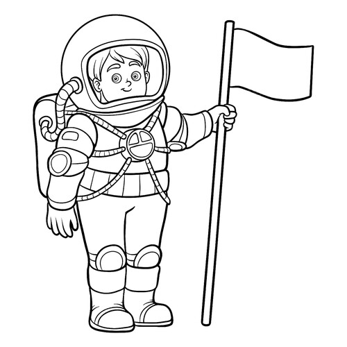 Página para colorear: Astronauta dibujo para colorear gratis de Páginas para colorear: profesiones