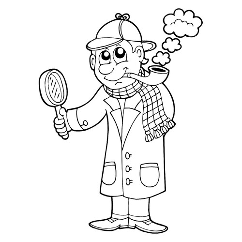 Detective Coloring Page free printable Profession Coloring Pages coloring page