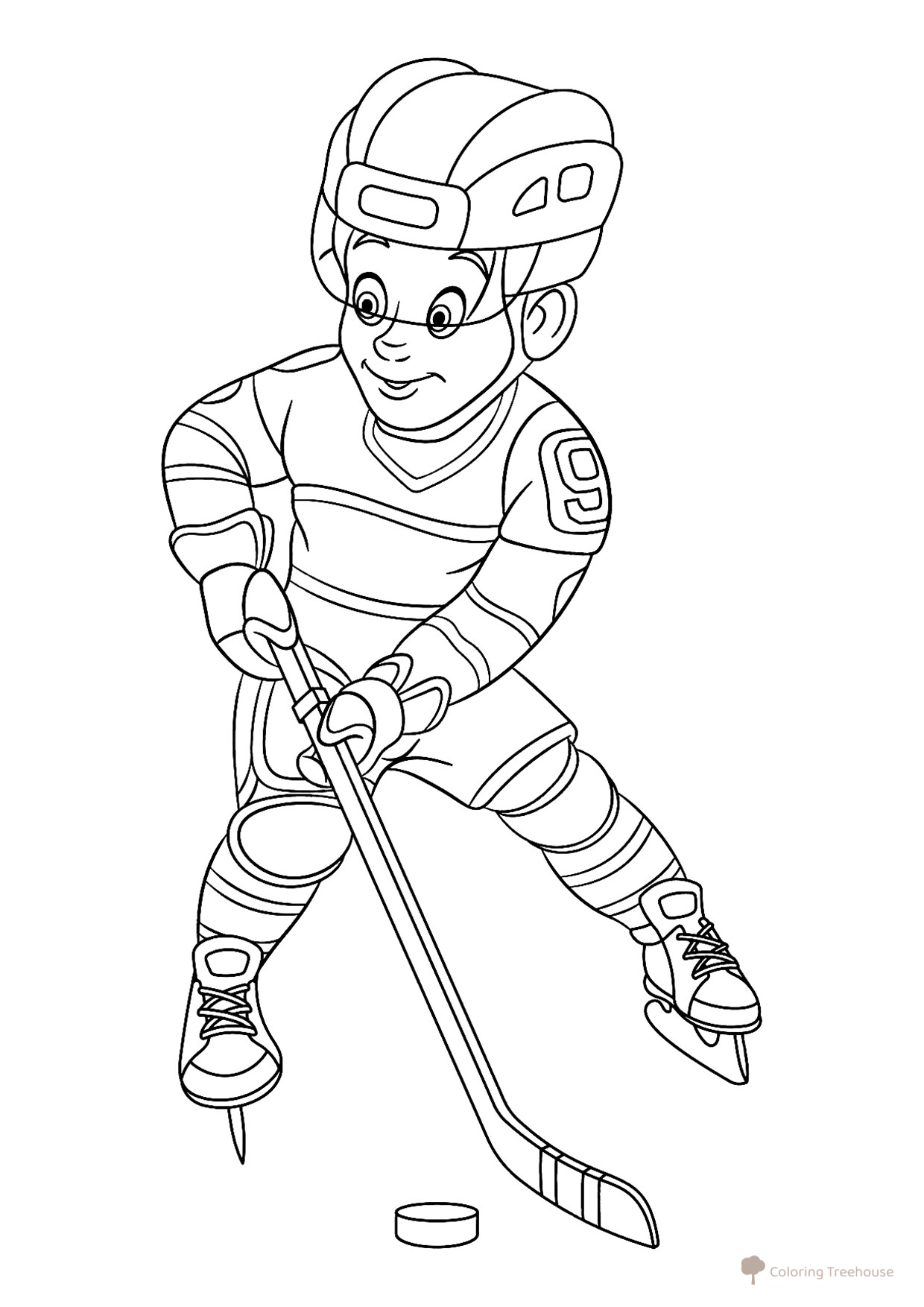 Página para colorear: Jugador de hockey dibujo para colorear gratis de Páginas para colorear: profesiones