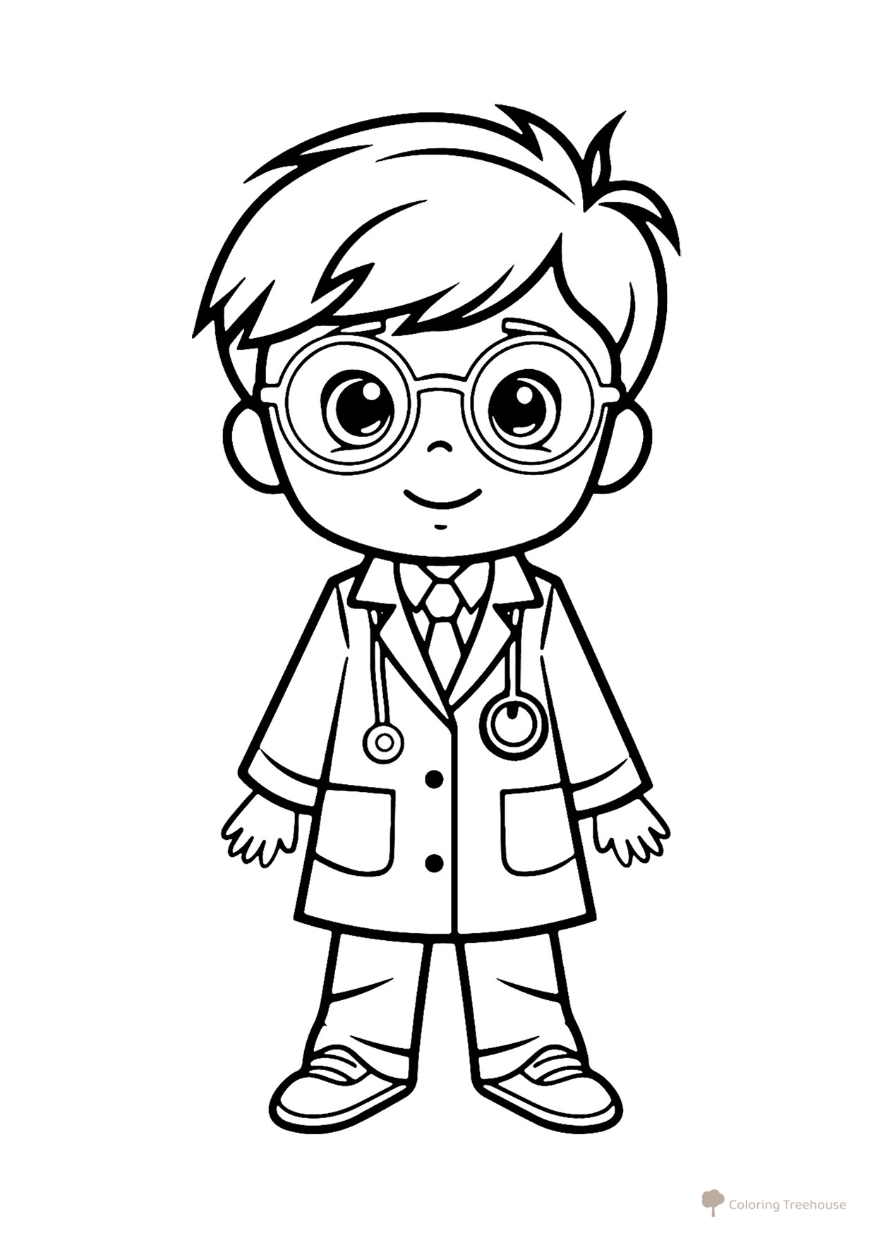 Página para colorear «Niño médico» dibujo para colorear gratis de Páginas para colorear: profesiones