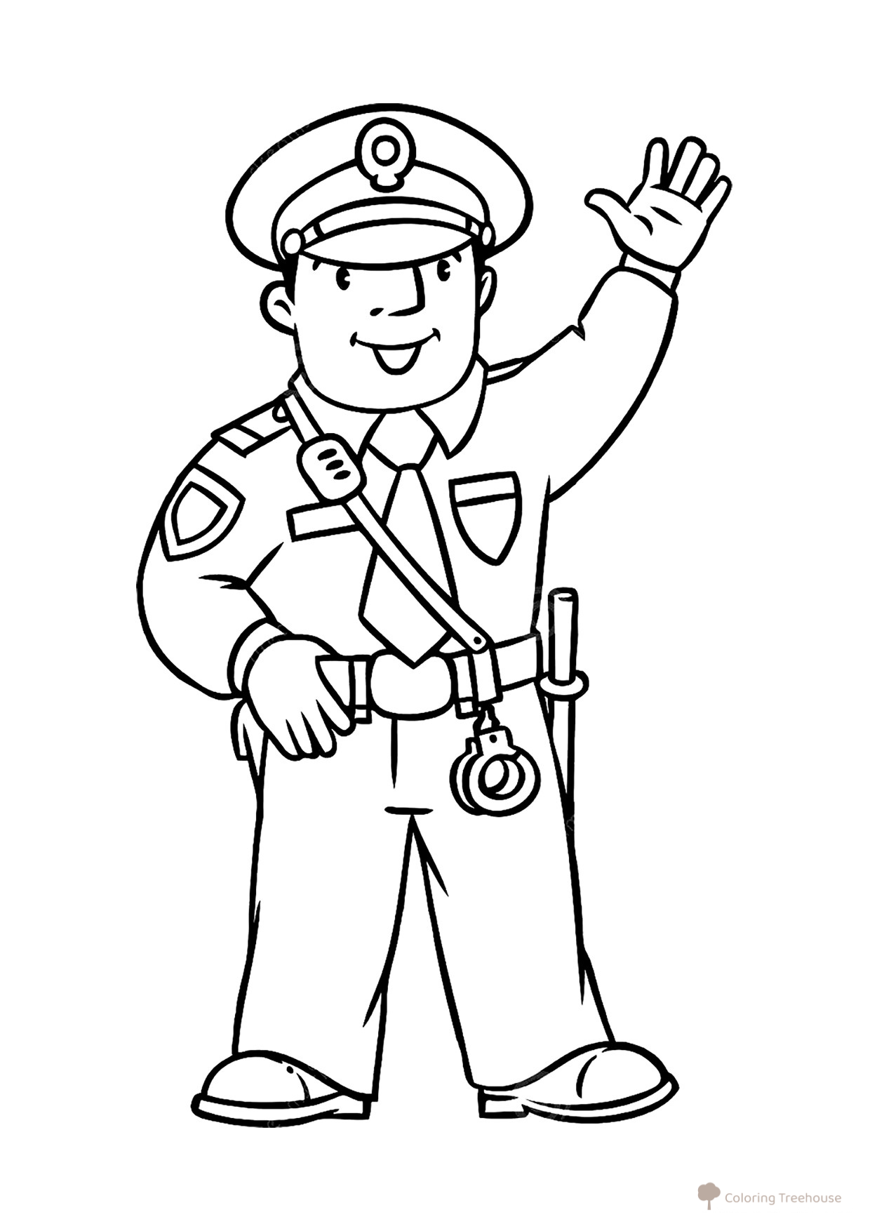 Página para colorear «Policía» dibujo para colorear gratis de Páginas para colorear: profesiones