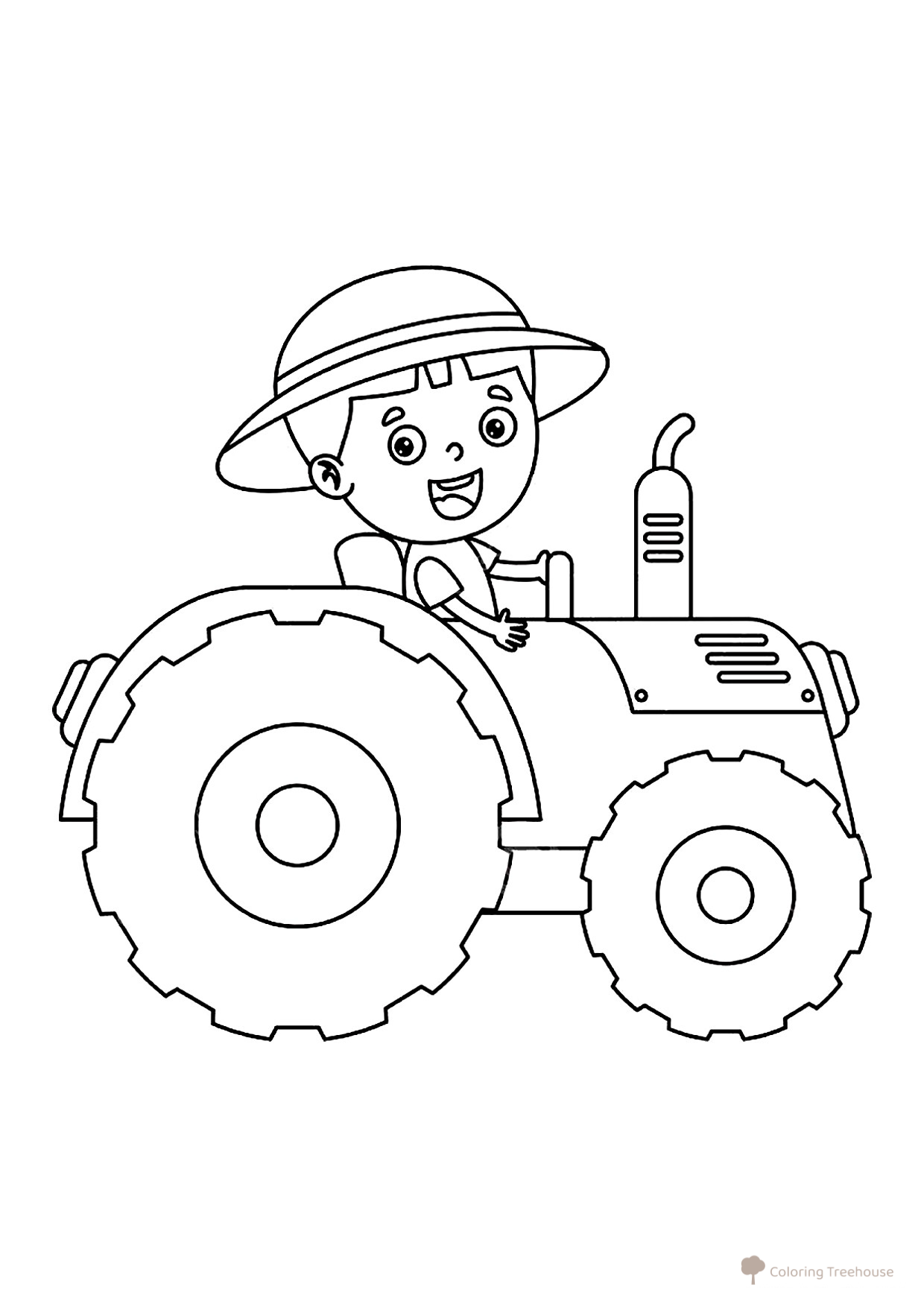 Tractor Driver Coloring Page free printable Profession Coloring Pages coloring page