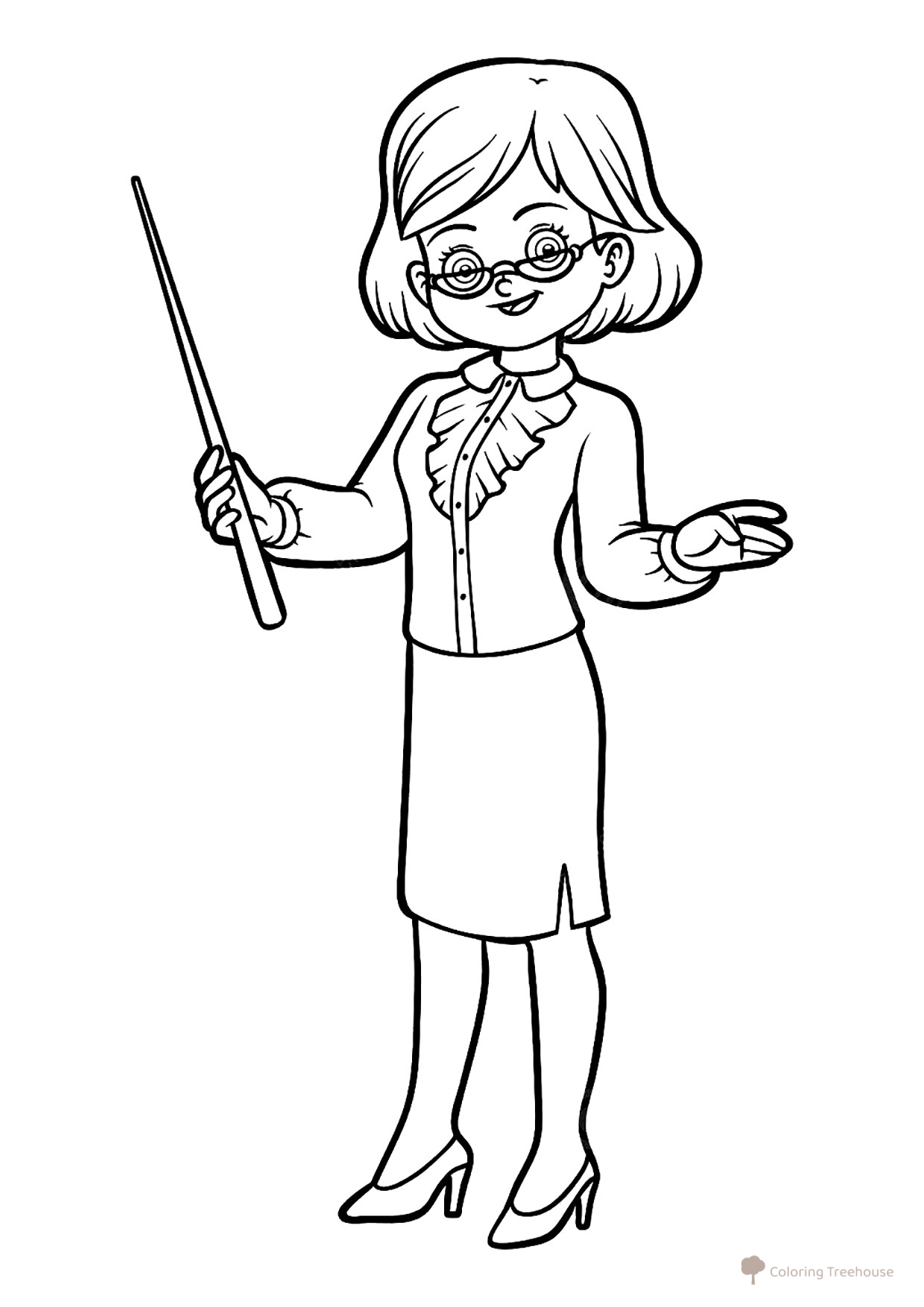 Teacher Coloring Page free printable Profession Coloring Pages coloring page