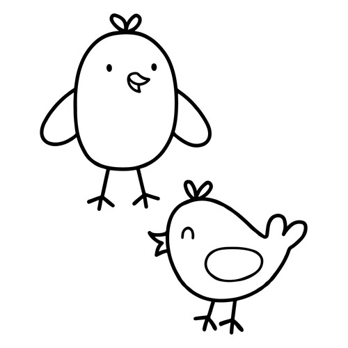 Páginas para colorear: Pollitos para niños pequeños dibujo para colorear gratis de Páginas para colorear de aves para niños pequeños