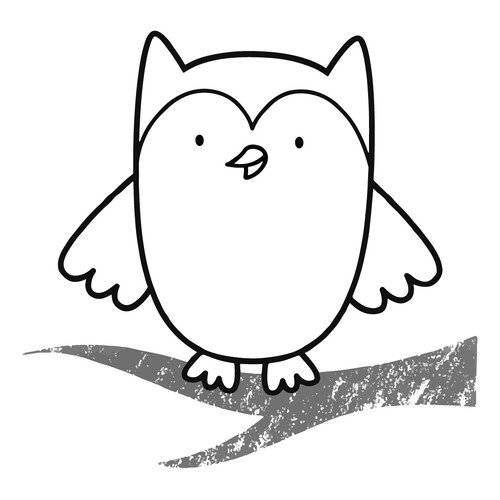 Página para colorear: Búho para niños pequeños dibujo para colorear gratis de Páginas para colorear de aves para niños pequeños
