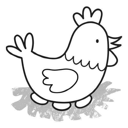 Dibujo para colorear: La gallina empollando pollitos dibujo para colorear gratis de Páginas para colorear de aves para niños pequeños