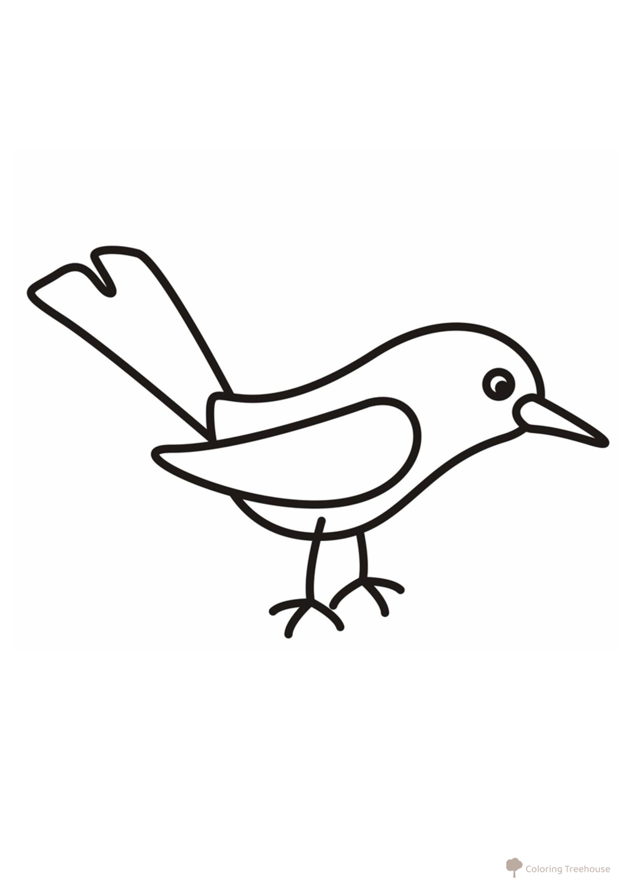 Pájaro - Página para colorear dibujo para colorear gratis de Páginas para colorear de aves para niños pequeños