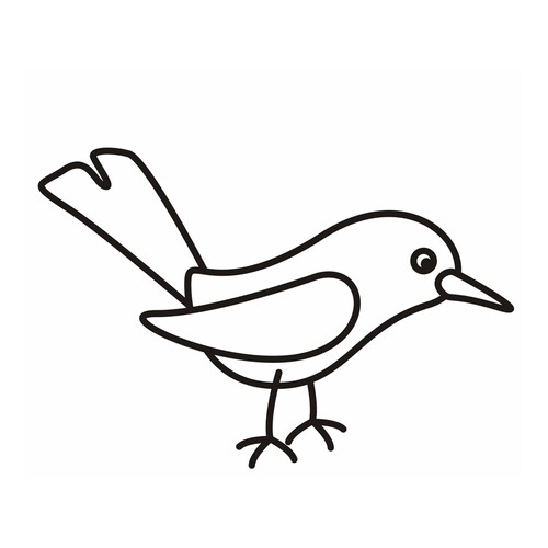 Pájaro - Página para colorear dibujo para colorear gratis de Páginas para colorear de aves para niños pequeños
