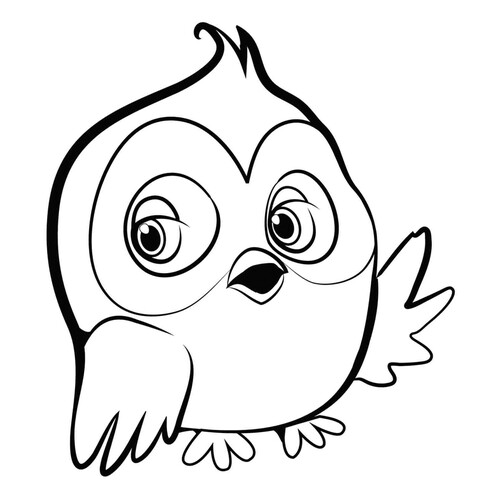 Dibujo para colorear: Búho para niños pequeños dibujo para colorear gratis de Páginas para colorear de aves para niños pequeños