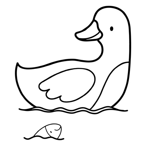 Página para colorear: Patito para los más pequeños dibujo para colorear gratis de Páginas para colorear de aves para niños pequeños