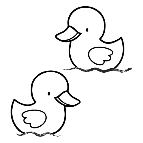 Página para colorear: Patitos nadando en el estanque dibujo para colorear gratis de Páginas para colorear de aves para niños pequeños
