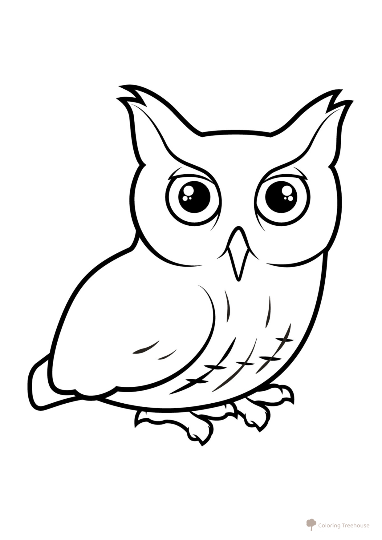 Página para colorear: Búho gritón dibujo para colorear gratis de Páginas para colorear: aves