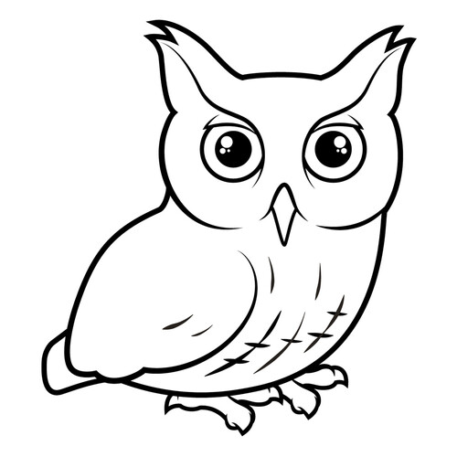 Página para colorear: Búho gritón dibujo para colorear gratis de Páginas para colorear: aves