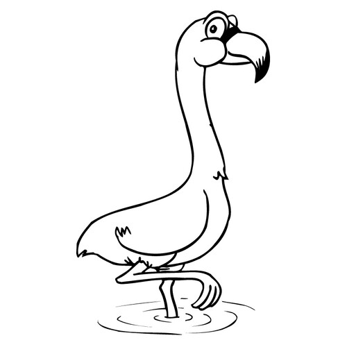 Página para colorear: Flamenco de dibujos animados dibujo para colorear gratis de Páginas para colorear: aves