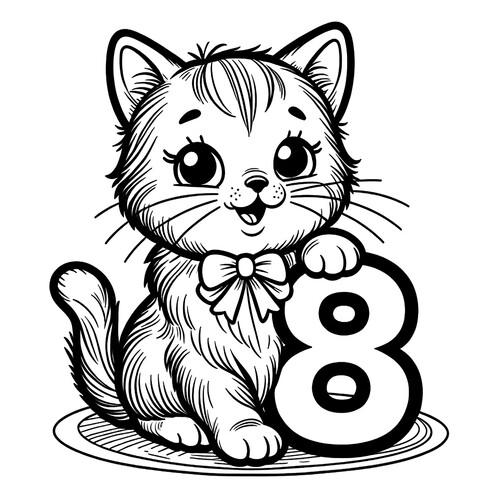 March 8th Greeting Card Coloring Page with Kitten free printable International Women’s Day Coloring Pages coloring page