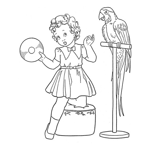 The Girl's Song and Cockatoo Coloring Page free printable Bird Coloring Pages coloring page