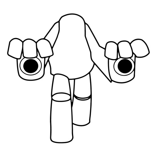White from Rainbow Friends Coloring Page free printable Rainbow Friends Coloring Pages coloring page