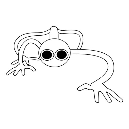 Sneaking Purple (from Rainbow Friends) Coloring Page free printable Rainbow Friends Coloring Pages coloring page