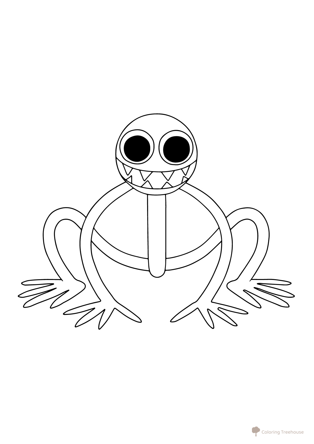Página para colorear: El morado mostró los dientes dibujo para colorear gratis de Páginas para colorear de Rainbow Friends