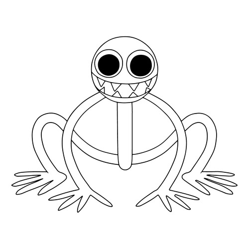 Página para colorear: El morado mostró los dientes dibujo para colorear gratis de Páginas para colorear de Rainbow Friends