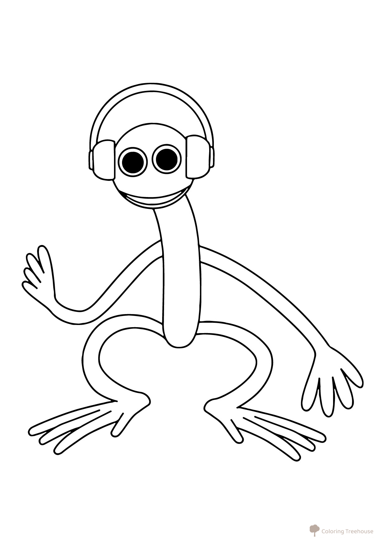 Página para colorear: Violeta con auriculares dibujo para colorear gratis de Páginas para colorear de Rainbow Friends