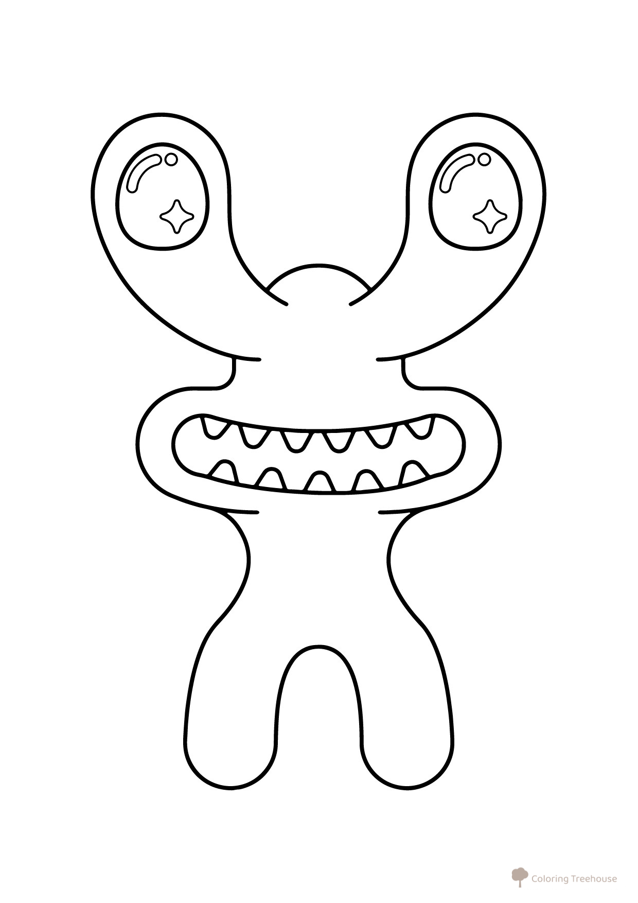 Kawaii Pink Coloring Page from Rainbow Friends free printable Rainbow Friends Coloring Pages coloring page