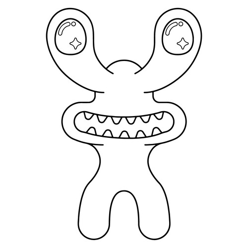 Kawaii Pink Coloring Page from Rainbow Friends free printable Rainbow Friends Coloring Pages coloring page