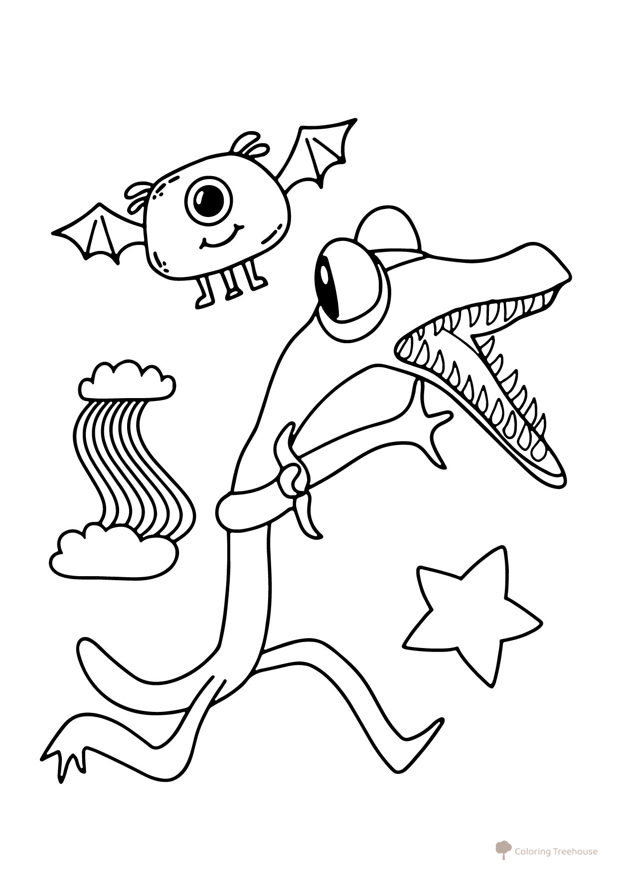 Orange Friend Runs in Panic Coloring Page free printable Rainbow Friends Coloring Pages coloring page