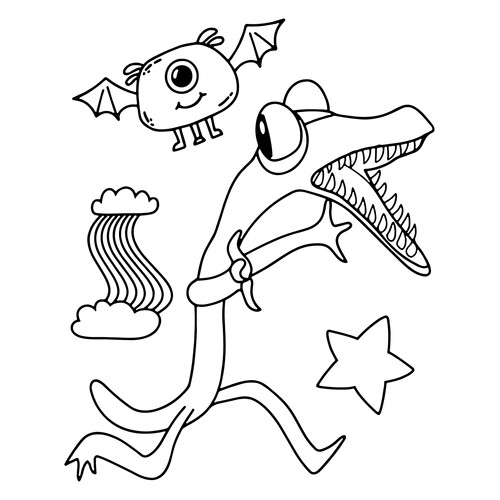 Orange Friend Runs in Panic Coloring Page free printable Rainbow Friends Coloring Pages coloring page