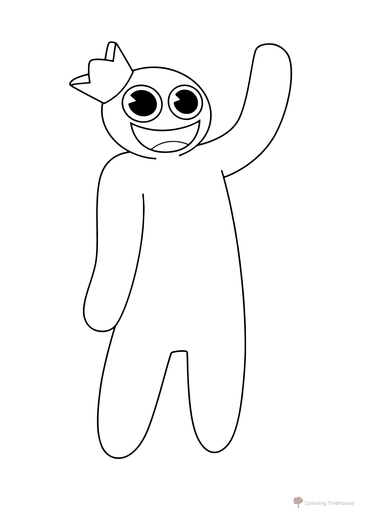 Página para colorear: El Azul agita la mano dibujo para colorear gratis de Páginas para colorear de Rainbow Friends