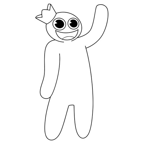 Página para colorear: El Azul agita la mano dibujo para colorear gratis de Páginas para colorear de Rainbow Friends