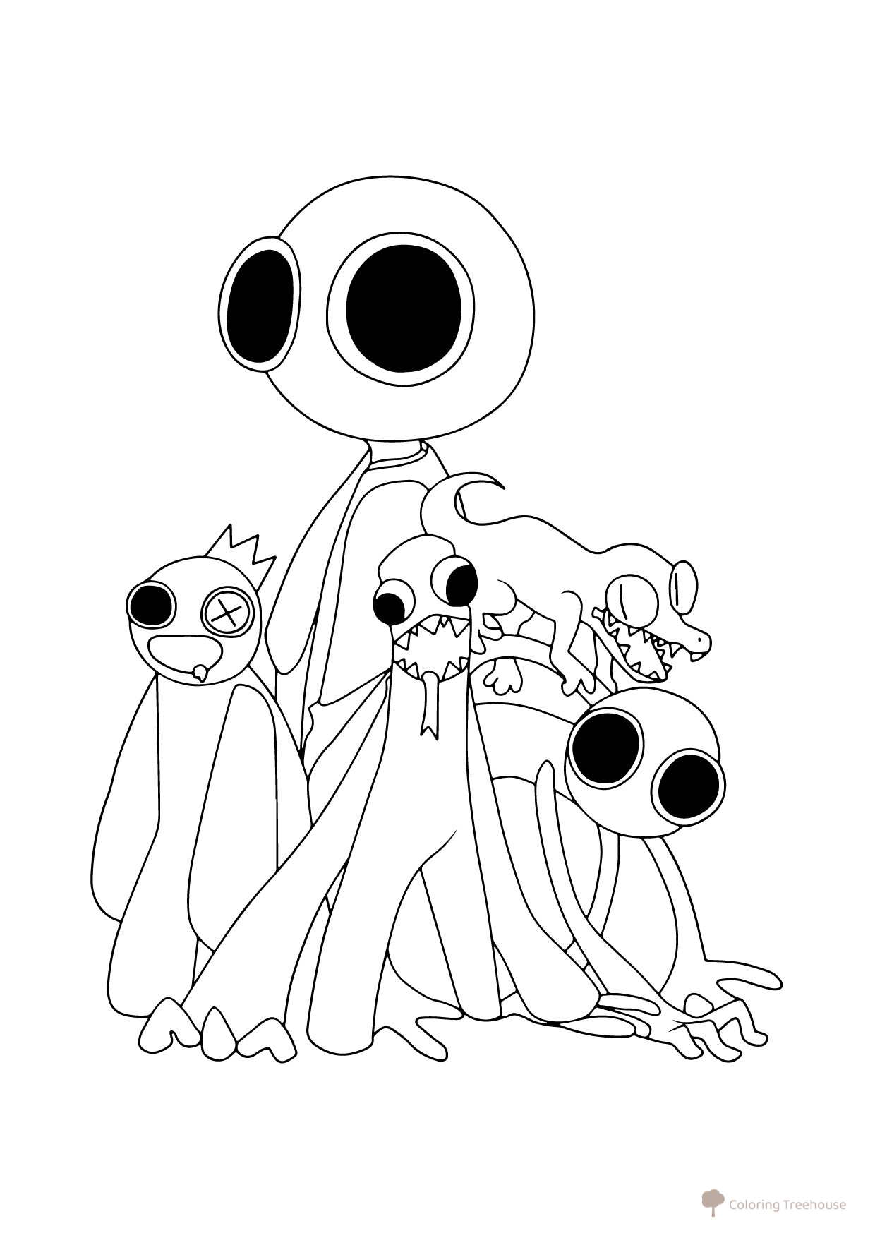 Rainbow Friends Coloring Pages — All Characters free printable Rainbow Friends Coloring Pages coloring page