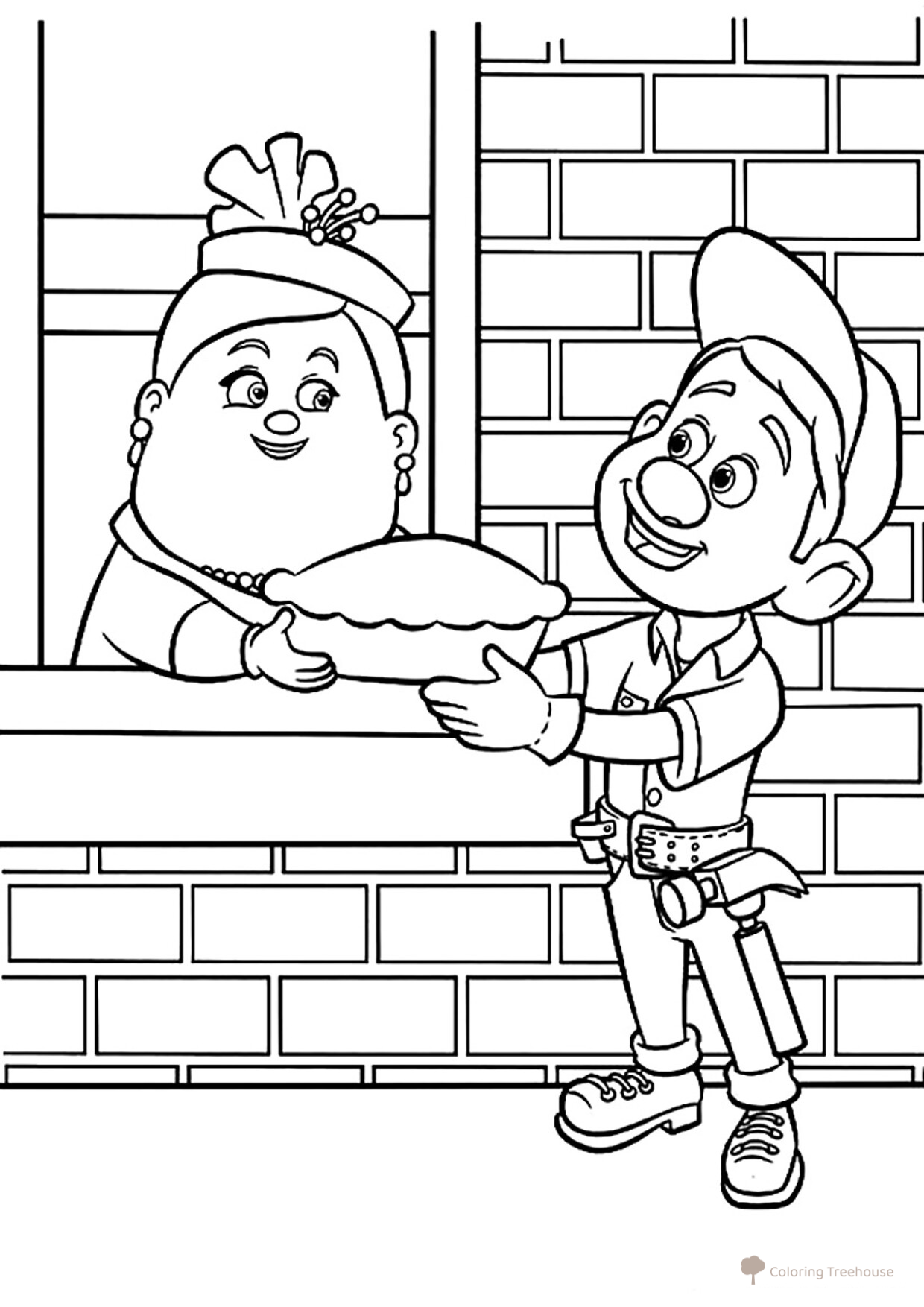 Página para colorear: Maestro Félix Jr. y Mary dibujo para colorear gratis de Ralph Breaks the Internet Coloring Pages