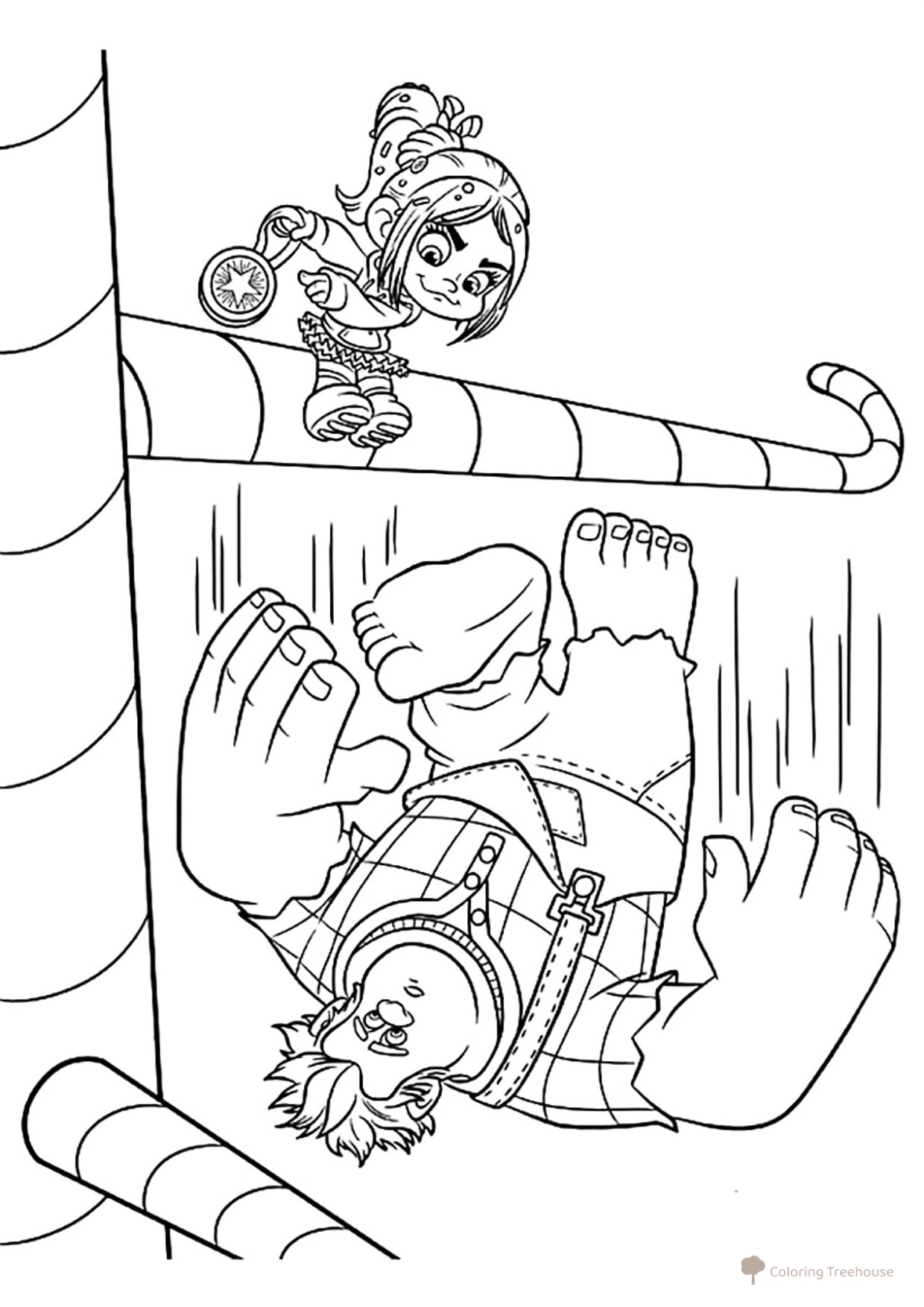 Ralf el devorador de dulces - Página para colorear dibujo para colorear gratis de Ralph Breaks the Internet Coloring Pages
