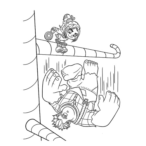 Ralf el devorador de dulces - Página para colorear dibujo para colorear gratis de Ralph Breaks the Internet Coloring Pages