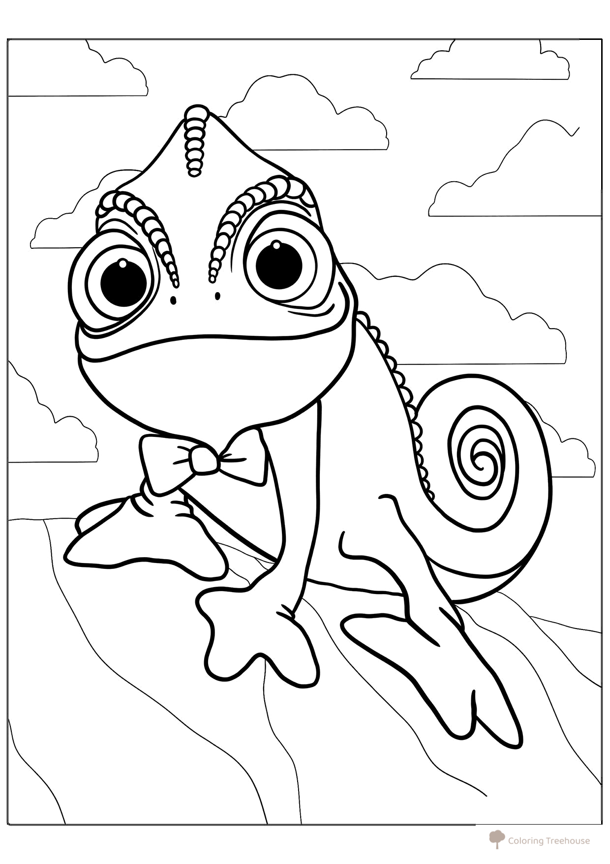 Pascal the Chameleon Coloring Page free printable Rapunzel Coloring Pages coloring page