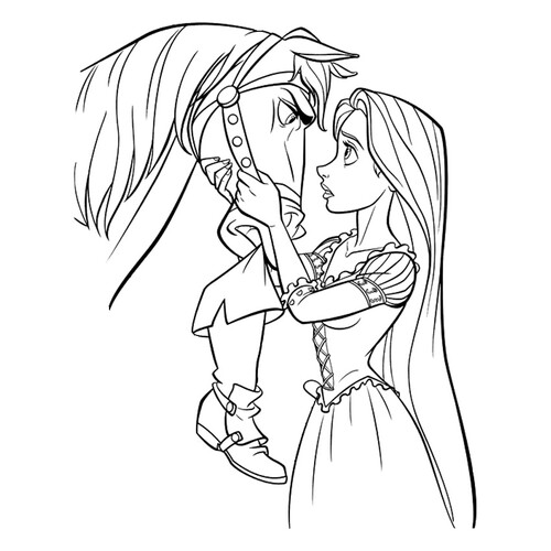 Rapunzel Talking with Maximus Coloring Page free printable Rapunzel Coloring Pages coloring page