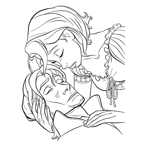 Rapunzel's Tears Coloring Page free printable Rapunzel Coloring Pages coloring page